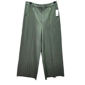 Bar III Pants Size XL Olive Green Wide Leg NWT, Womens